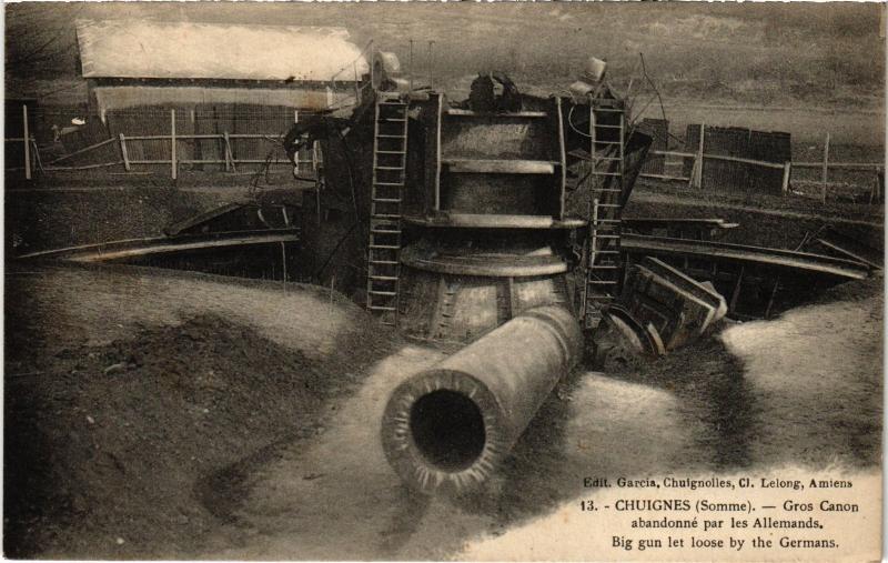 Carte postale ancienne Chuignes Gros Canon à Chuignes