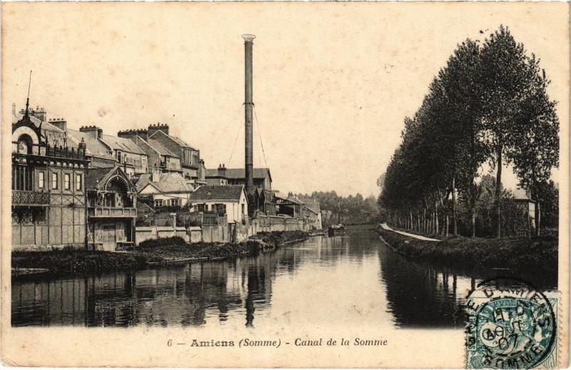Carte postale ancienne Amiens Canal de la Somme à Amiens