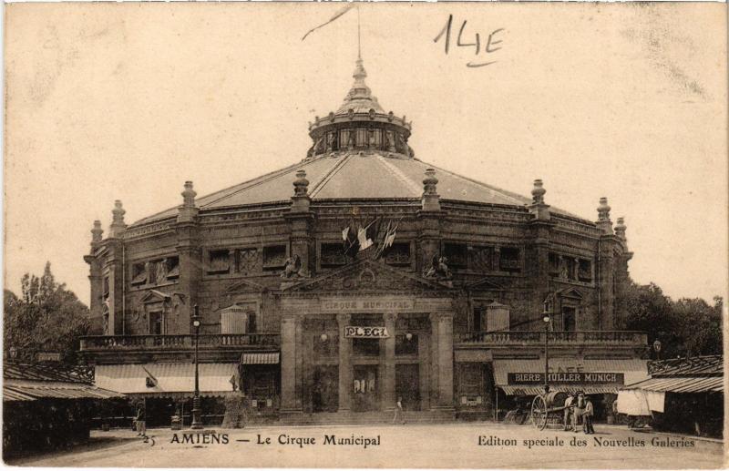 Carte postale ancienne Amiens Cirque Municipal à Amiens