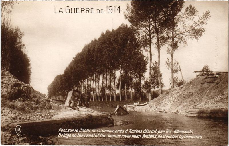 Carte postale ancienne Amiens Pont sur le Canal de la Somme à Amiens