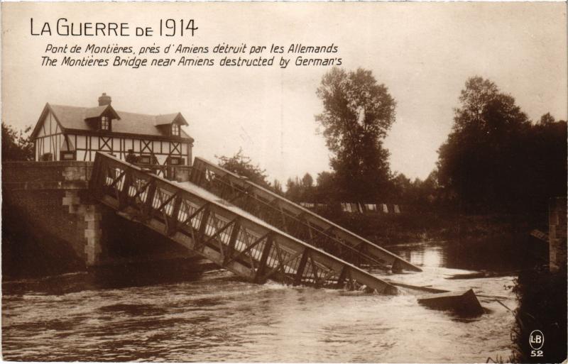 Carte postale ancienne Amiens Pont de Montieres à Amiens