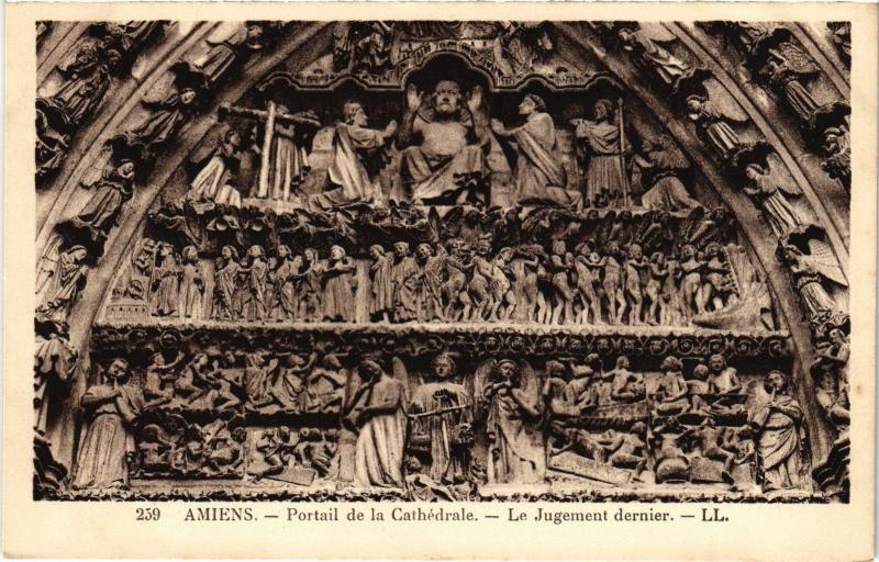 Carte postale ancienne Amiens Portail de la Cathedrale à Amiens