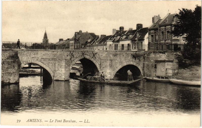 Carte postale ancienne Amiens Pont Baraban à Amiens