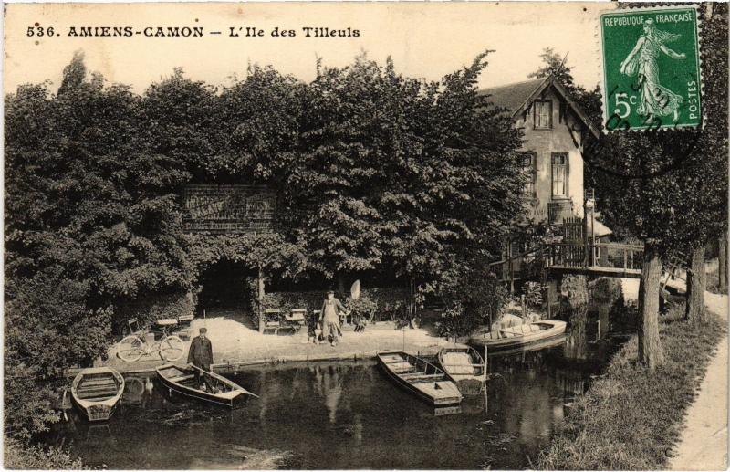 Carte postale ancienne Amiens Ile des Tilleuls à Amiens