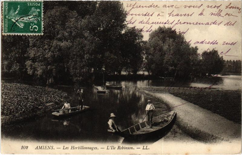 Carte postale ancienne Amiens Ile Robinson à Amiens