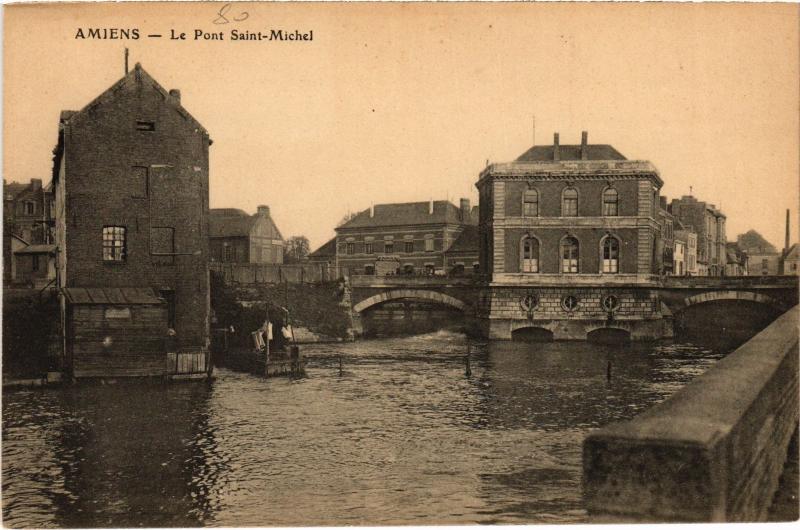 Carte postale ancienne Amiens Pont Saint-Michel à Amiens