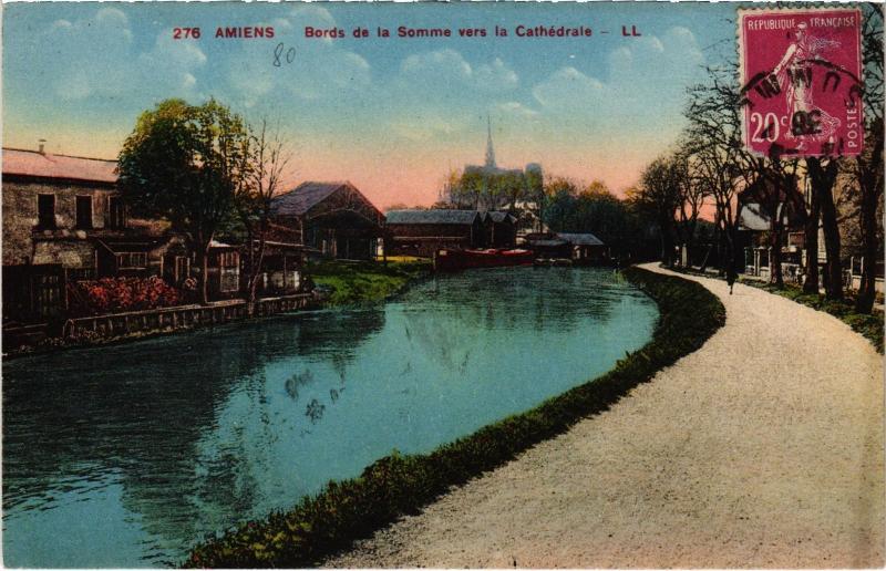 Carte postale ancienne Amiens Bords de la Somme à Amiens