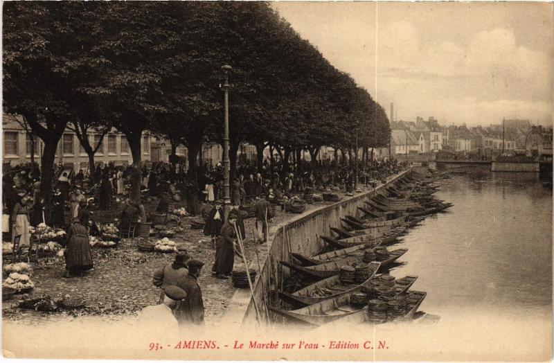 Carte postale ancienne Amiens le marche à Amiens