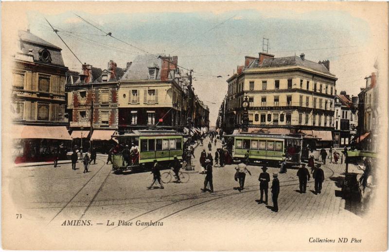 Carte postale ancienne Amiens Place Gambetta à Amiens