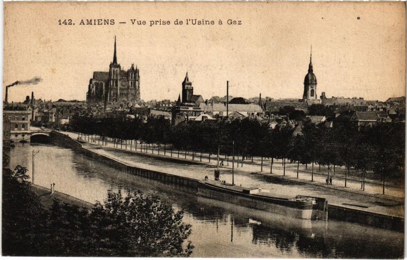Carte postale ancienne Amiens vue pirise de l'Usine a Gaz à Amiens