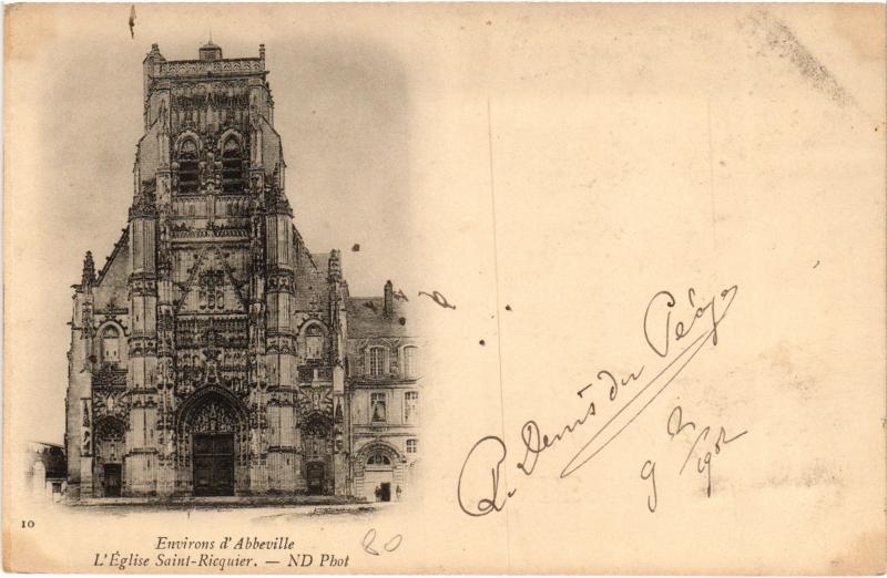 Carte postale ancienne Env. de Abbeville Eglise Saint-Ricquier à Abbeville