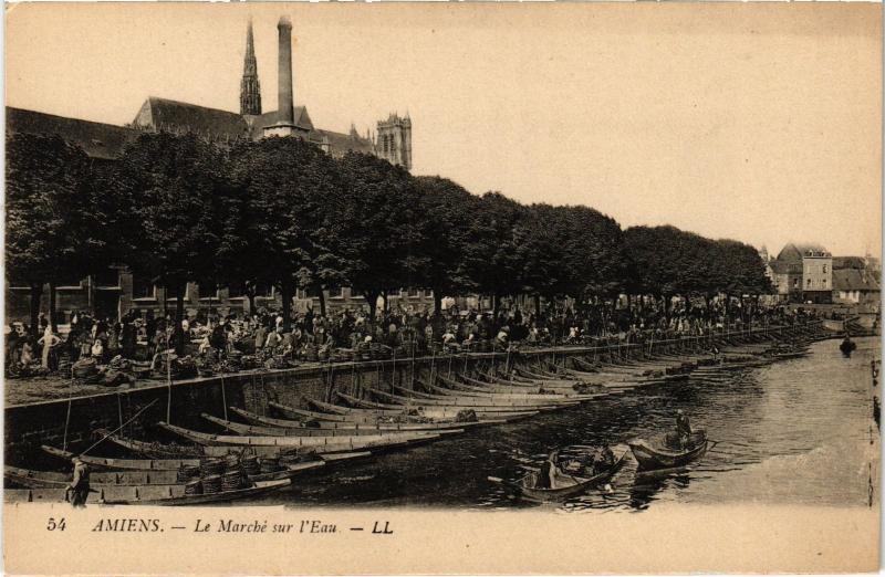 Carte postale ancienne Amiens le marche à Amiens