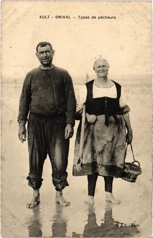 Carte postale ancienne Ault types de pecheurs