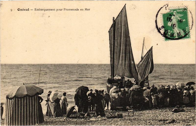 Carte postale ancienne Onival Embarquement pour promenade en mer