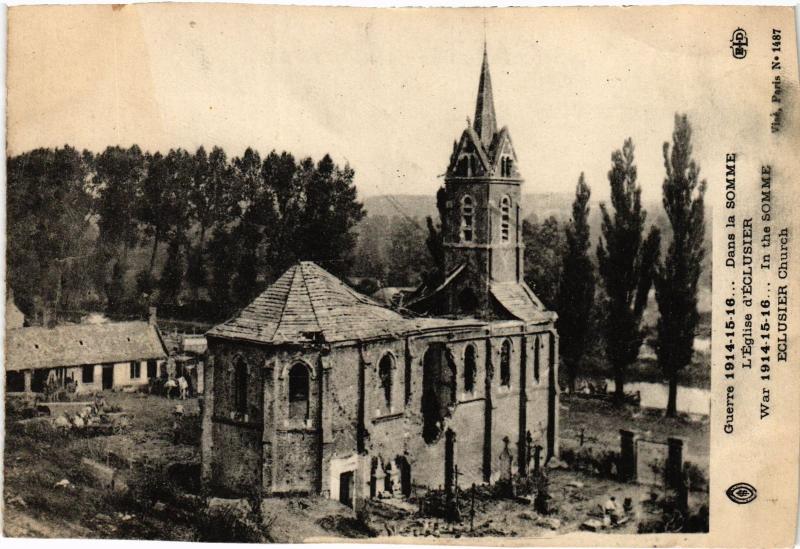 Carte postale ancienne Ecluiser eglise