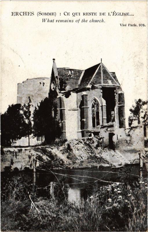 Carte postale ancienne Erches eglise à Erches
