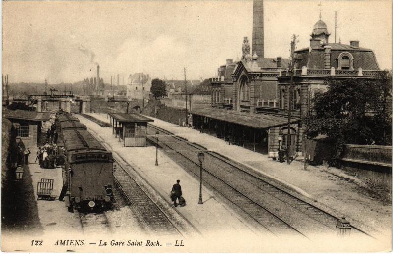 Carte postale ancienne Amiens Gare Saint-Roch à Amiens