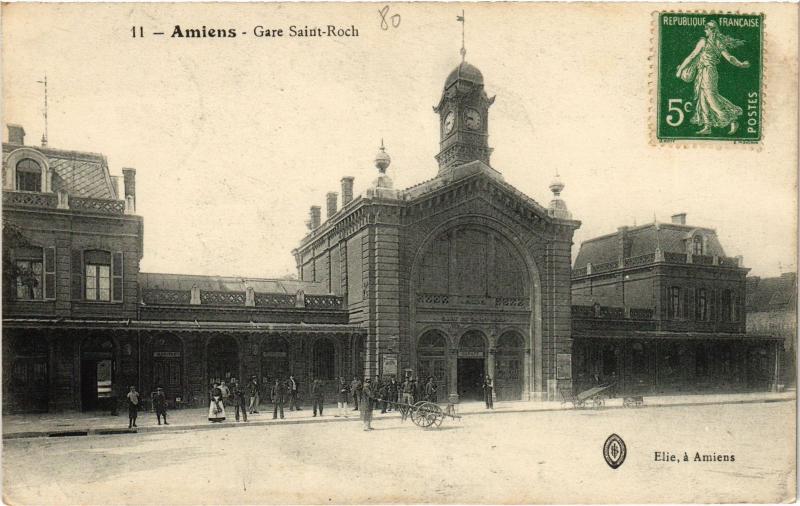 Carte postale ancienne Amiens Gare Saint-Roch à Amiens