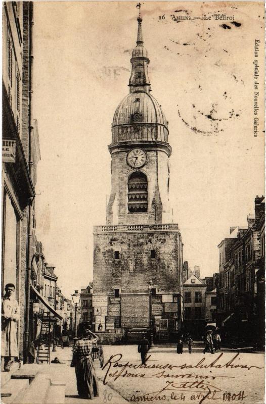 Carte postale ancienne Amiens le Beffroi à Amiens