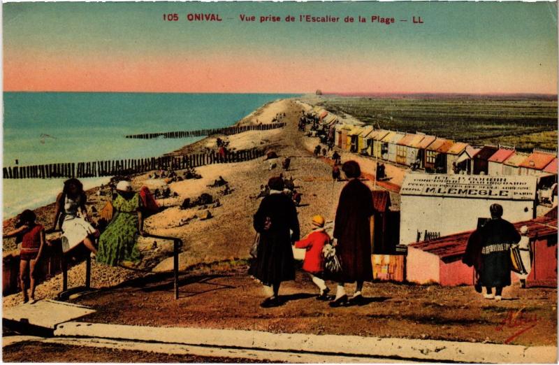 Carte postale ancienne Onival vue prise de l'Escalier de la plage