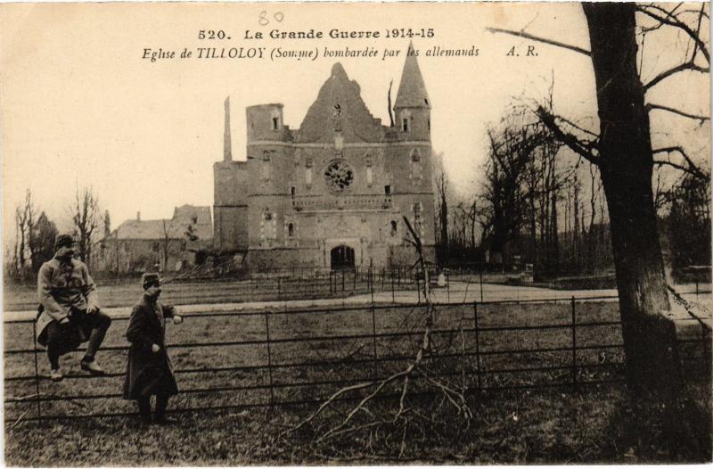 Carte postale ancienne Tilloloy eglise à Tilloloy