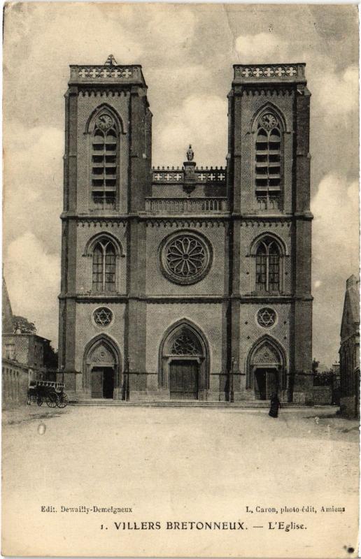 Carte postale ancienne Villers Bretonneux eglise à Villers-Bretonneux