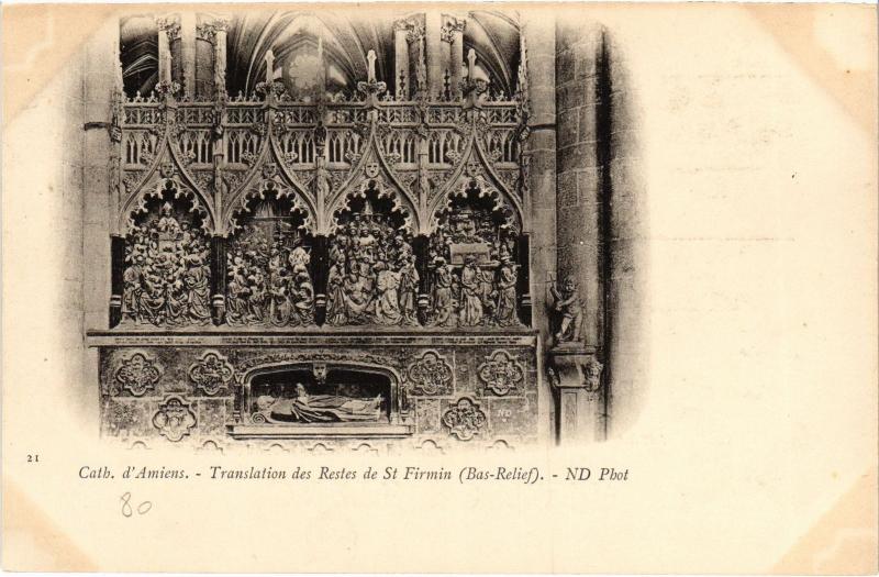 Carte postale ancienne Amiens la Cathedrale Translation de Saint-Firmin à Amiens