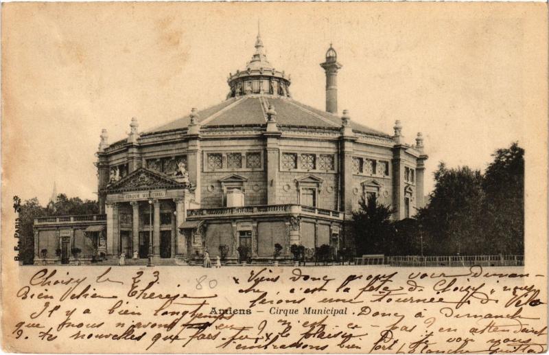 Carte postale ancienne Amiens Cirque Municipal à Amiens