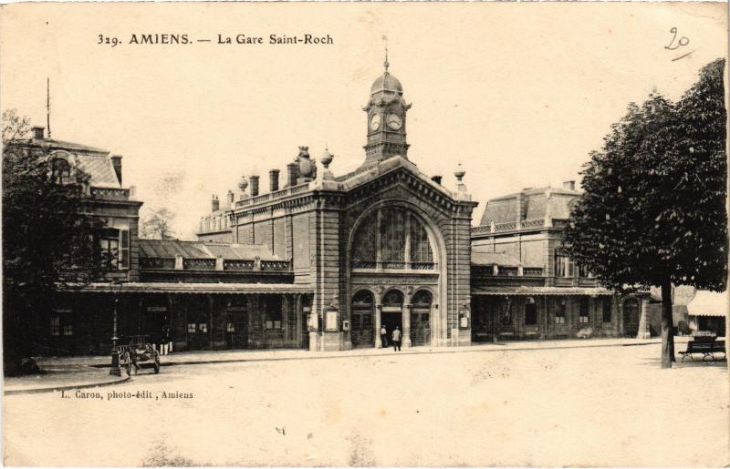 Carte postale ancienne Amiens Gare Saint-Roch à Amiens
