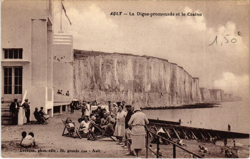 Carte postale ancienne Ault Digue promenade et le casino