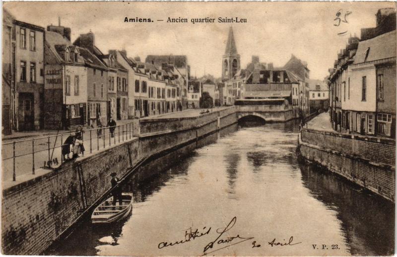 Carte postale ancienne Amiens Ancien quartier Saint-Leu à Amiens