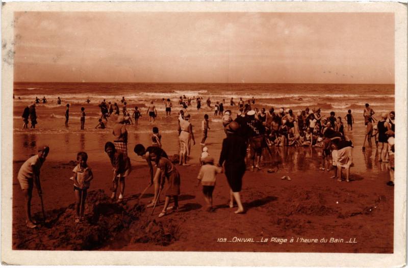 Carte postale ancienne Onival la plage