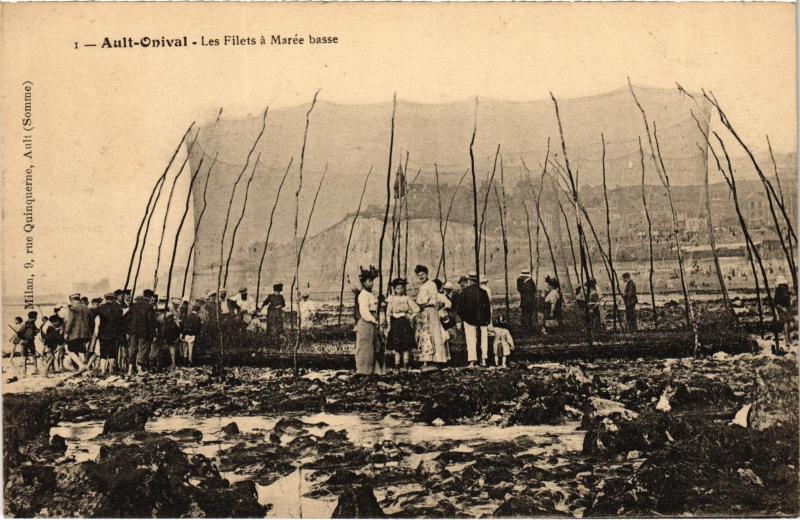 Carte postale ancienne Ault les filets a Maree basse
