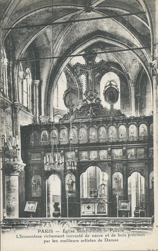 Carte postale ancienne Eglise Saint Julien le Pauvre à Paris 5e