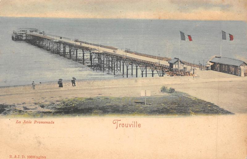 Carte postale ancienne Trouville - La Jetee Promenade