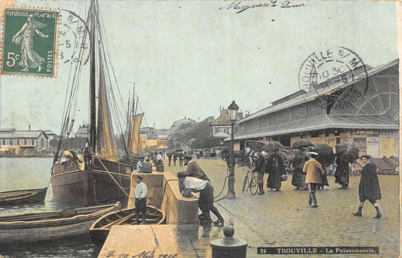 Carte postale ancienne Trouville - La Poissonnerie