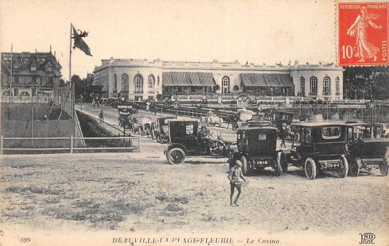 Carte postale ancienne Deauville La Plage Fleurie - Le Casino à Deauville