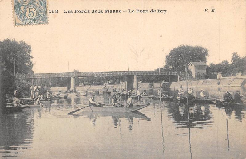 Carte postale ancienne Les Bords De La Marne - Le Pont De Bry