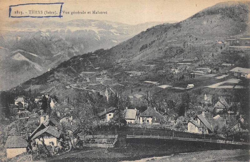 Carte postale ancienne Theys - Vue Generale Et Malatret à Theys