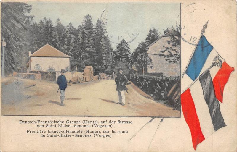 Carte postale ancienne Frontiere Franco Allemande - Hantz - Sur La Route De Saint Blaise Senones à Senones
