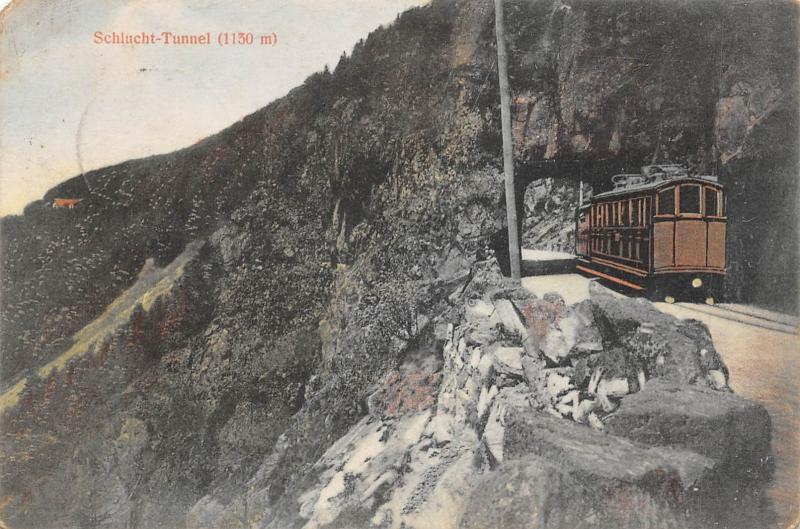 Carte postale ancienne Schlucht Tunnel - Train