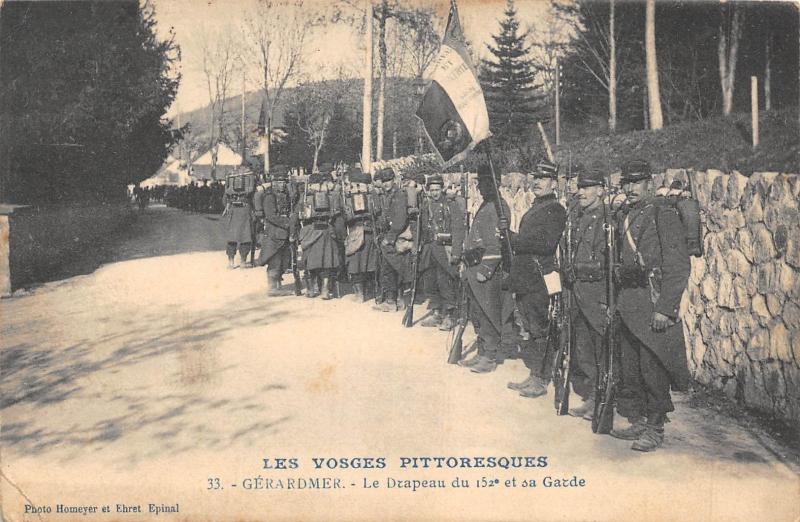 Carte postale ancienne Gerardmer - Le Drapeau Du 152e Et Sa Garde à Gérardmer