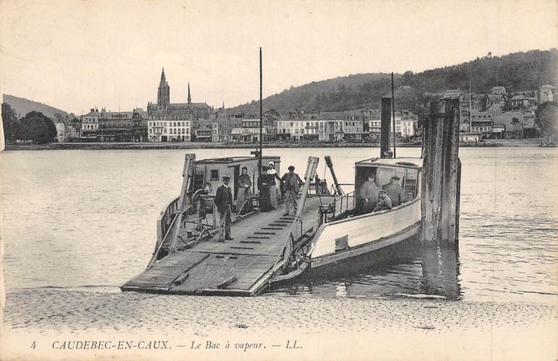 Carte postale ancienne Caudebec En Caux - Le Bac A Vapeur