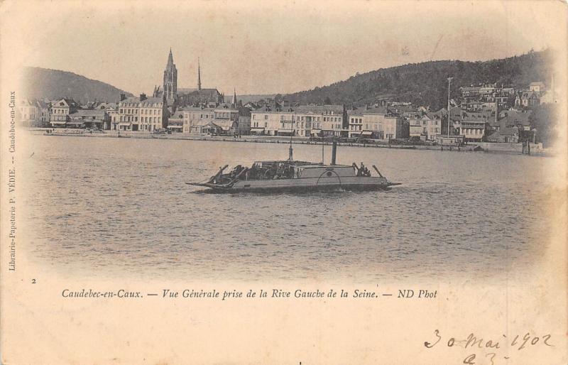 Carte postale ancienne Caudebec En Caux - Vue Generale Prise De La Rive Gauche De La Seine