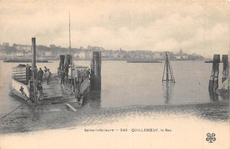 Carte postale ancienne Quilleboeuf - Le Bac