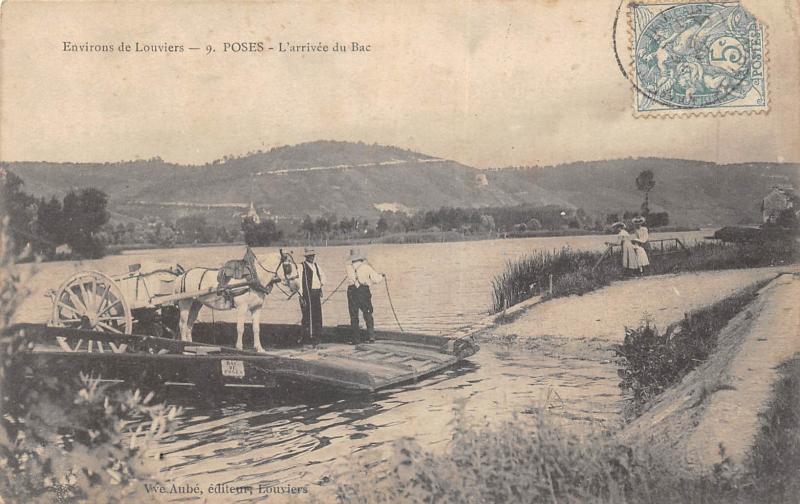 Carte postale ancienne Environs De Louviers - Poses - L'Arrivee Du Bac à Louviers