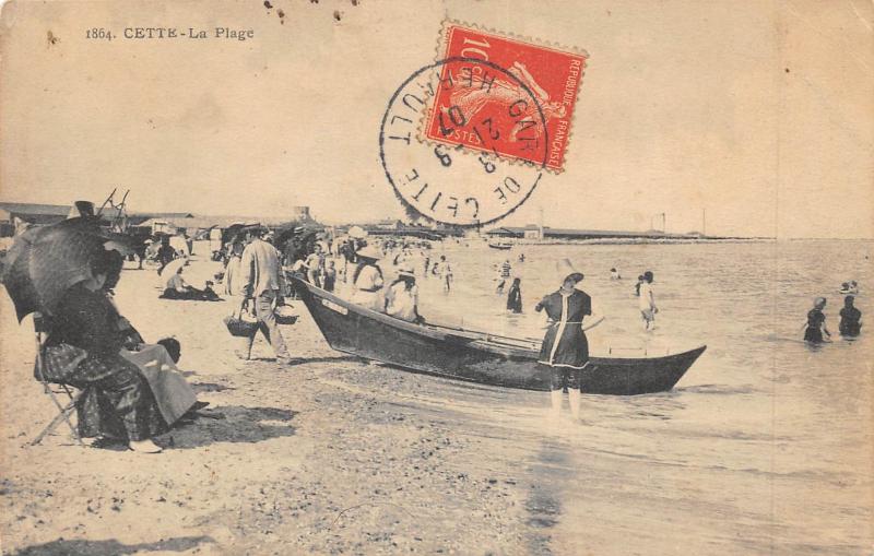 Carte postale ancienne Cette - La Plage