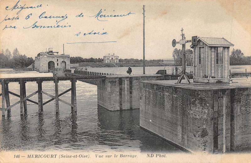 Carte postale ancienne Mericourt - Vue Sur Le Barrage à Méricourt