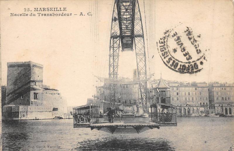 Carte postale ancienne Marseille - Nacelle Du Transbordeur à Marseille