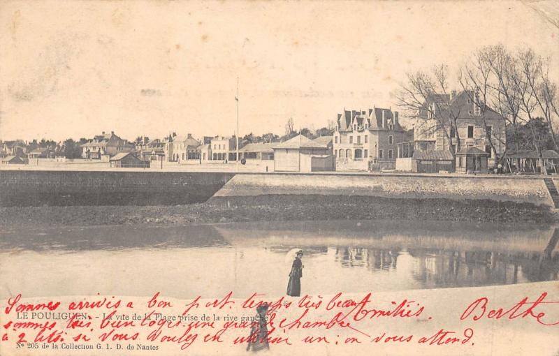 Carte postale ancienne Le Pouliguen - La Vue De La Plage Prise De La Rive Gauche au Pouliguen
